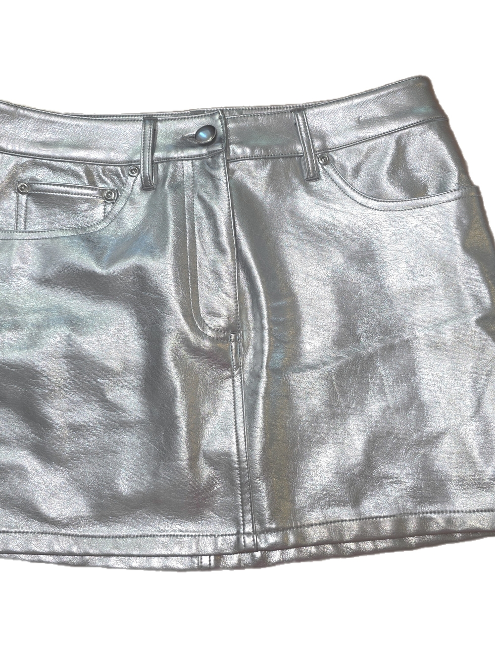 NWT Gianni Bini Metallic Silver Mini Skirt – Size 2